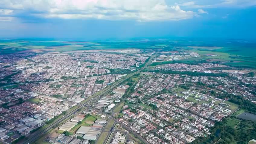 Vista aérea da cidade de Leme